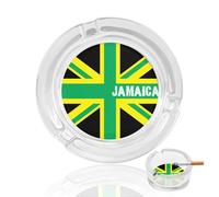 Jamaica Jamaican Kingdom Flag Glass Ashtrays for Cigarettes Ash Tray Ashtray Home Office Indoor Outdoor Decoration