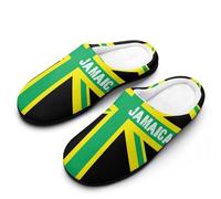 Jamaica Jamaican Kingdom Flag Men's House Slippers Indoor Outdoor Slip On Shoes with Rubber Sole 11-12(44-45)