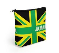 Jamaica Jamaican Kingdom Flag Travel Makeup Bag Toiletry Cosmetic Pouch Aesthetic Organizer Pencil Case Pen Holder 8.3 X 7.5 Inch