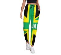 Jamaica Jamaican Kingdom Flag Women's Joggers Sweatpants Athletic Yoga Pants with Pockets Leggings L