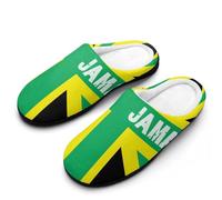 Jamaica Jamaican Kingdom Flag Women's Slippers Warm Soft House Shoes Winter Indoor And Outdoor 9-10(40-41)