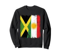 Jamaica Kurdistan Half Flag Jamaican Kurdish Heritage Jersey Sweatshirt