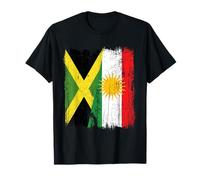 Jamaica Kurdistan Half Flag Jamaican Kurdish Heritage Jersey T-Shirt