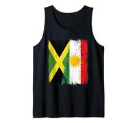 Jamaica Kurdistan Half Flag Jamaican Kurdish Heritage Jersey Tank Top