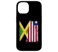 Jamaica Liberia Half Flag Jamaican Liberian Jersey Case for iPhone 14
