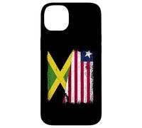 Jamaica Liberia Half Flag Jamaican Liberian Jersey Case for iPhone 14 Plus