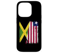 Jamaica Liberia Half Flag Jamaican Liberian Jersey Case for iPhone 14 Pro
