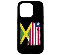 Jamaica Liberia Half Flag Jamaican Liberian Jersey Case for iPhone 15 Pro
