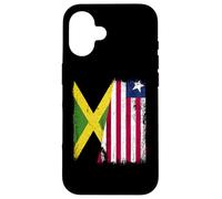 Jamaica Liberia Half Flag Jamaican Liberian Jersey Case for iPhone 16