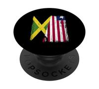 Jamaica Liberia Half Flag Jamaican Liberian Jersey PopSockets Adhesive PopGrip