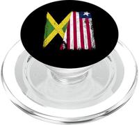 Jamaica Liberia Half Flag Jamaican Liberian Jersey PopSockets PopGrip for MagSafe