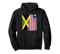 Jamaica Liberia Half Flag Jamaican Liberian Jersey Pullover Hoodie
