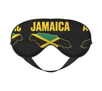 Jamaica Map Flag Contour Printing Rest Sleep Eye Mask, Soft Eye Mask for Home & Camping, Blocks Light, Comfortable for Most Users