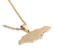 Jamaica Map Stainless With City Steel Pendant Necklaces Jewellery Jamaican Map Jewelry for Men and Women (Model 1)