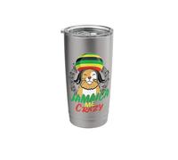 Jamaica Me Crazy Jamaican Reggae Funny Cat Flag Hat Tee Stainless Steel Insulated Tumbler