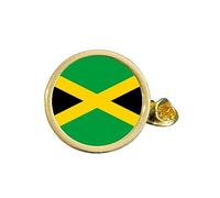 Jamaica National Flag Gold Plated Domed Lapel Pin Badge in Gift Bag