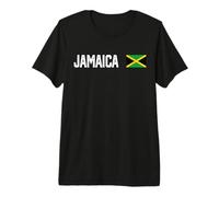 Jamaica National Flag Retro Distressed Patriotic Graphic Premium T-Shirt