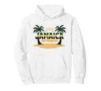 Jamaica No Problem Tropical Beach Holiday Souvenir Pullover Hoodie, Adult Unisex, White, Medium
