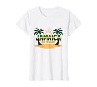 Jamaica No Problem Tropical Beach Holiday Souvenir T-Shirt, Women, White, Medium