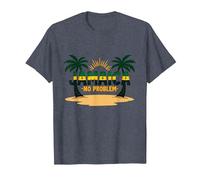 Jamaica No Problem Tropical Beach Vacation T-Shirt, Men, Heather Blue, L