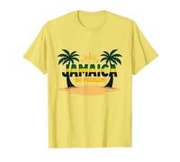 Jamaica No Problem Tropical Beach Vacation T-Shirt, Men, Lemon, M