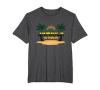 Jamaica No Problem Tropical Beach Vacation T-Shirt, Men's Big and Tall, Dark Heather Grey, 5X Tall