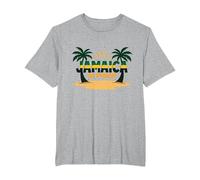 Jamaica No Problem Tropical Beach Vacation T-Shirt, Men's Big and Tall, Heather Grey, 3X Tall