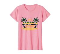 Jamaica No Problem Tropical Beach Vacation T-Shirt, Women, Pink, L