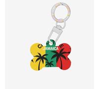 Jamaica Palm Grove Printing Bone Shaped Dog Tag Pet Id Tags,Acrylic Dog Tags Cat Tags with Ring for Dog Cat,Pendant Crafts