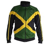 Jamaica Pround Power Authentic Jamaican Long Sleeved Reggae Zip-Up Jacket - Unisex (Black, Green and Yellow) - L