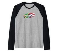 Jamaica Puerto Rico Flag Pride Heritage Fans Raglan Baseball Tee