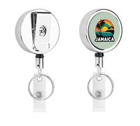 Jamaica Rainbow Palms Tree ID Card Badge Holders Retractable Badge Holder Reel