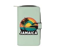 Jamaica Rainbow Palms Tree Long Purses for Women Leather Card Holder Mens Wallet Coin Purse
