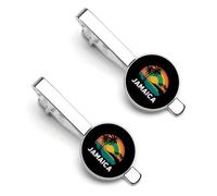 Jamaica Rainbow Palms Tree Silver Tie Clip Suit Accessories for Men Necktie Bar Set Pin Business Wedding