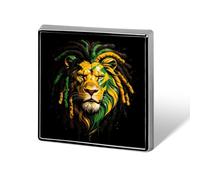 Jamaica Rasta Lion Square Badge Pin Metal Memorial Brooch Button Lapel Pins for Backpack Wedding