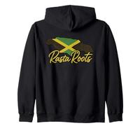 Jamaica Rasta Roots Apparel Jamaican Island Flag Love Reggae Zip Hoodie