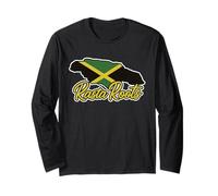Jamaica Rasta Roots Jamaican Island Flag Love Reggae Long Sleeve T-Shirt