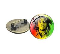 Jamaica Reggae Singer Bob Marley Brooches Super Music Star Punk Picture Glass Cabochon Badges for Men Women Bag Decoration