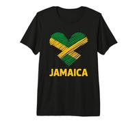 Jamaica Retro Vintage Heart Jamaican Flag Premium T-Shirt