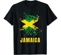 Jamaica Retro Vintage Watercolors Sport Jamaican Flag Cotton Men T Shirt Size XS Black