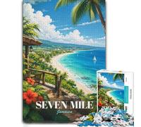 Jamaica Seven Mile Beach Wooden Jigsaw Puzzle, Adult Leisure, 500 Pieces | Colour and shape sorting - a clear section-by-section approach during indoor leisure.