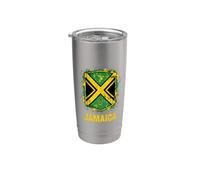 Jamaica Shield Hummingbird and Drum Distressed Splatter Stainless Steel Insulated Tumbler