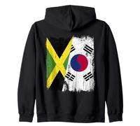 Jamaica South Korea Half Flag Jamaican South Korean Zip Hoodie