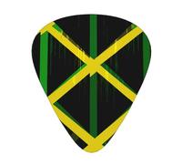Jamaica Splash Watercolor 12 Pack Guitar Picks With 3 Thicknesses And Storage Box, Abs Plectrums For Electric Bass Guitar Players