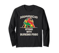 Jamaica Stand with Ibrahim Traore and Burkina Faso Flag Long Sleeve T-Shirt