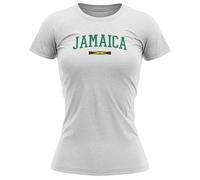 Jamaica T Shirt for Women 2024 Retro Jamaican Athlete 2024 Sports Games Ladies Tee, M, White