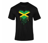 Jamaica T Shirt Jamaican Flag Reggae Clothing Kids Adults Unisex 1BS Black