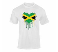 Jamaica T Shirt Jamaican Flag Reggae Clothing Kids Adults Unisex 1WL White