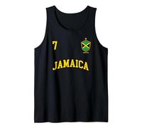 Jamaica Team Sports Number 7 Soccer Jamaican Flag Tank Top, Men, Black, X-Large