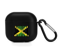 Jamaica Text Flag Compatible with AirPods 4 Case Cover with Hanging Buckle Soft Case Charging Visible LED